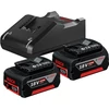 Bosch GBA akku és töltő, 18V, 2x4Ah
