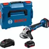 Bosch GWS 18V-10 akkus sarokcsiszoló kofferben, 18V, 125mm (2db 5Ah akkuval és töltővel)