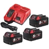 Milwaukee M18 NRG-503 akkumulátor és töltő szett 3x5.0Ah akku+M12-18 töltő