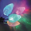 Kristálycsepp fényfüzér, négyszínű, zöld kábel, 30LED, 6m