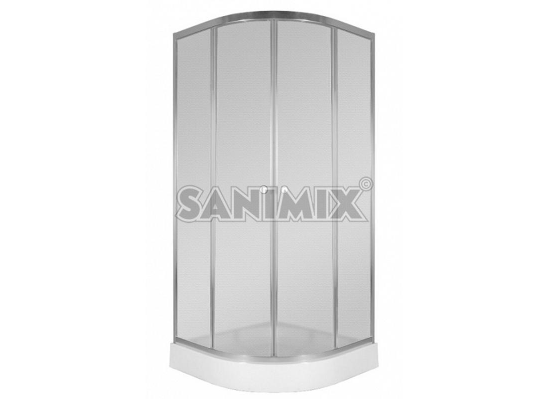Zuhanykabin króm, matt üveggel 90x90x200 Sanimix zuhanykabin