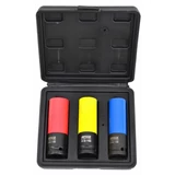 Kép 1/2 - AWTools Black Line gépi dugókulcs készlet, HEX, 1/2", 17-21mm, 3db
