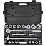 Kép 2/2 - AWTools dugókulcs készlet racsnis hajtókarral, 3/4", 19-50mm, 21db