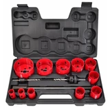 Kép 1/2 - AWTools körkivágó készlet, bimetál, 4-6TPI, 19-76mm, 15 részes