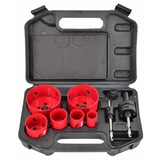 Kép 1/2 - AWTools körkivágó készlet, bimetál, 4-6TPI, 22-73mm, 8 részes