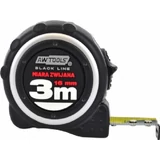Kép 1/3 - AWTools Black Line mérőszalag, Auto Stop, ABS, 3mx1.6cm