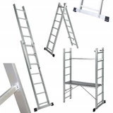 Kép 2/2 - AWTools létra-állvány, alumínium, 150kg, 2x7 fok