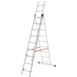 Kép 1/7 - AWTools létra, 3 részes, alumínium, 150kg, 3x9 fok