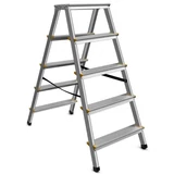 Kép 1/5 - AWTools létra, alumínium, kétágú, 150kg, 5 fokos