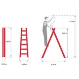 Kép 2/2 - AWTools létra, fa, kétágú, 150kg, 2x5 fok
