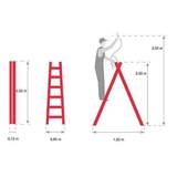 Kép 2/2 - AWTools létra, fa, kétágú, 150kg, 2x8 fok