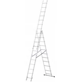 Kép 1/4 - AWTools profi létra, 3 részes, alumínium, 150kg, 3x14 fok