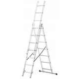 Kép 1/4 - AWTools profi létra, 3 részes, alumínium, 150kg, 3x7 fok