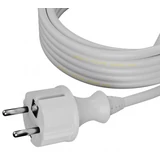 Kép 3/4 - AWTools H05VV-F hálózati kábel dugvillával, fehér, 2x1mm2, 2m