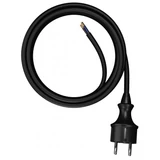 Kép 1/4 - AWTools H05VV-F hálózati kábel dugvillával, fekete, 2x1mm2, 2m