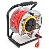 Kép 1/4 - AWTools HD Line hosszabbító kábeldobbal, 230V, 3680W, 16A, 3x2.5mm, 50m, piros