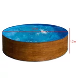 Kép 2/3 - Pontaqua Eco Wood fémfalas családi medence, fa mintás, 4.6x1.2m