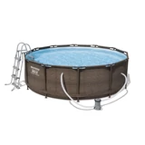 Kép 2/4 - Bestway Mykonos Lux fémvázas medence szett, rattan hatású, 3.66x1.0m