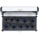 Kép 4/6 - BGS-20210 Spirálbites dugókulcskészlet, csavarkiszedő, 10mm (3/8&quot;) 9-19mm, 10 darabos