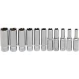 Kép 2/3 - BGS-2221 Dugókulcskészlet, hatszögletű, mély 6,3 mm (1/4") 4-13mm, 11 darabos