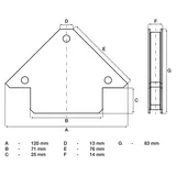 Kép 3/4 - BGS beállító mágnes derékszög hegesztéshez 11kg-os