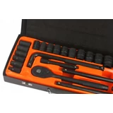 Kép 4/5 - BJC kézi dugókulcs készlet, 1/2", 8-32mm, 24 részes