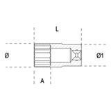 Kép 2/2 - Beta 920FTX/L/12 1/2" hosszú dugókulcs Torx csavarokhoz, E12