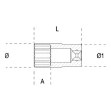 Kép 2/2 - Beta 910BL16 3/8" tizenkétszögű hosszú dugókulcs, 16mm