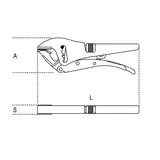 Kép 2/3 - Beta 1051 kettős állítású önzáró fogó, hosszú kivitel, krómozott, 255mm