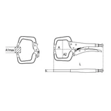 Kép 2/2 - Beta 1062/290 C-pofás önzáró fogó, krómozott, 290mm