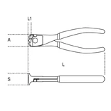 Kép 2/2 - Beta 1088BM/160 erősített homlokcsípőfogó, krómozott, gumibetétes műanyag nyéllel, 160mm