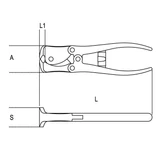 Kép 2/2 - Beta 1092V/200 áttételes erősített homlokcsípőfogó, lakkozott, 200mm