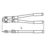 Kép 2/2 - Beta 1101/450 csapszegvágó, vágókés foszfátozott, lakkozott nyél gumibevonattal, 450mm