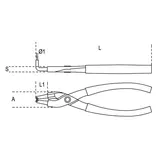 Kép 2/2 - Beta 1034/130X13 90°-os hajlított belső Seeger-fogó, barnított, PVC-bevonattal, 130x13mm