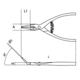 Kép 2/2 - Beta 1037/140x13 45°-os hajlított külső Seeger-fogó, barnított, PVC-bevonattal, 140x1,3mm