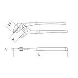 Kép 2/2 - Beta 1044F vízpumpafogó, barnított, villás PVC-bevonattal, 250mm