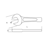Kép 2/2 - Beta 58/24 ütővilláskulcs, horganyzott, 24mm