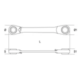 Kép 2/2 - Beta 188/10 egyenes racsnis csillagkulcs, váltó áramú generátor ékszíjtárcsához, krómozott, 10mm