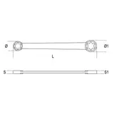 Kép 2/2 - Beta 95FTX/10x12 egyenes Torx® csillagkulcs, krómozott, E10xE12