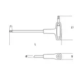 Kép 2/2 - Beta 96T/3,5 T-szárú imbuszkulcs, műanyag markolattal, 3,5mm