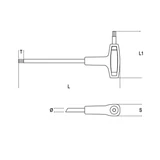 Kép 2/2 - Beta 96T/2,5 T-szárú imbuszkulcs, műanyag markolattal, 2,5mm