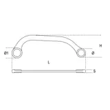 Kép 2/2 - Beta 83/15x17 önindító kulcs, krómozott, az önindító csavarjainál használható, 15x17mm