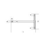 Kép 2/3 - Beta 951TX/07 T-szárú imbuszkulcs, a végeken négyszögprofil Torx®-csavarhoz, T7