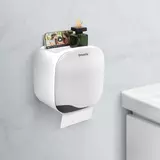 Kép 2/5 - Bewello WC-papír tartó szekrény, fehér, 200x130x205mm