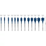 Kép 3/6 - Bosch Expert Self Cut marófúró készlet, lapos, HEX, 10-32mm, 13db