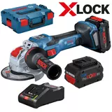 Kép 1/5 - Bosch GWX 18V-15 SC akkus sarokcsiszoló kofferben, X-LOCK, 18V, 125mm (2db 8Ah akkuval és töltővel)