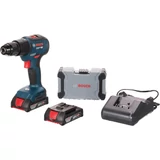 Kép 2/9 - Bosch GSB 18V-50 akkus ütvefúró-csavarozó hordozóban, bitkészlettel, 18V (2db 2Ah akkuval és töltővel)