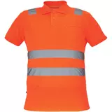 Kép 1/2 - Cerva Jaen galléros póló, fényvisszaverő csíkokkal, narancssárga, L