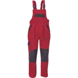 Kép 1/4 - Cerva Max kantáros munkanadrág, kopásálló, pamut, piros-fekete, 68