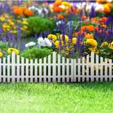 Kép 2/2 - Chomik kerti kerítés, műanyag, fehér, 60.5x32.5cm, 4db